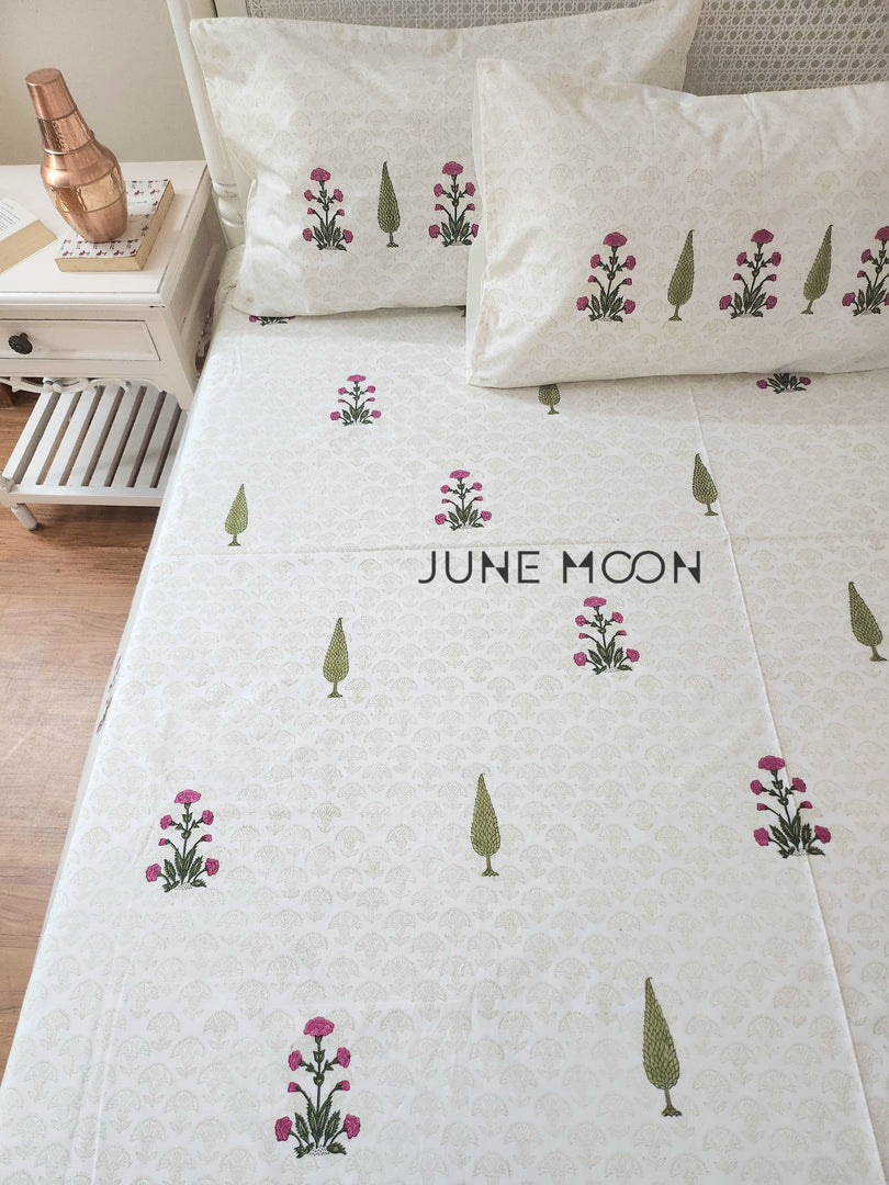Mehrunisa - Block Printed Bedsheet Set
