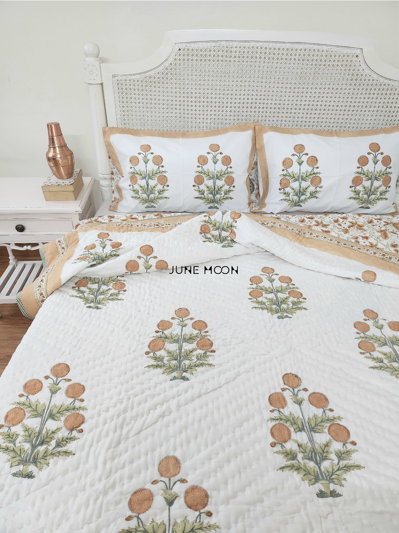 Rhythm of Earth - Block Printed Muslin Quilt
