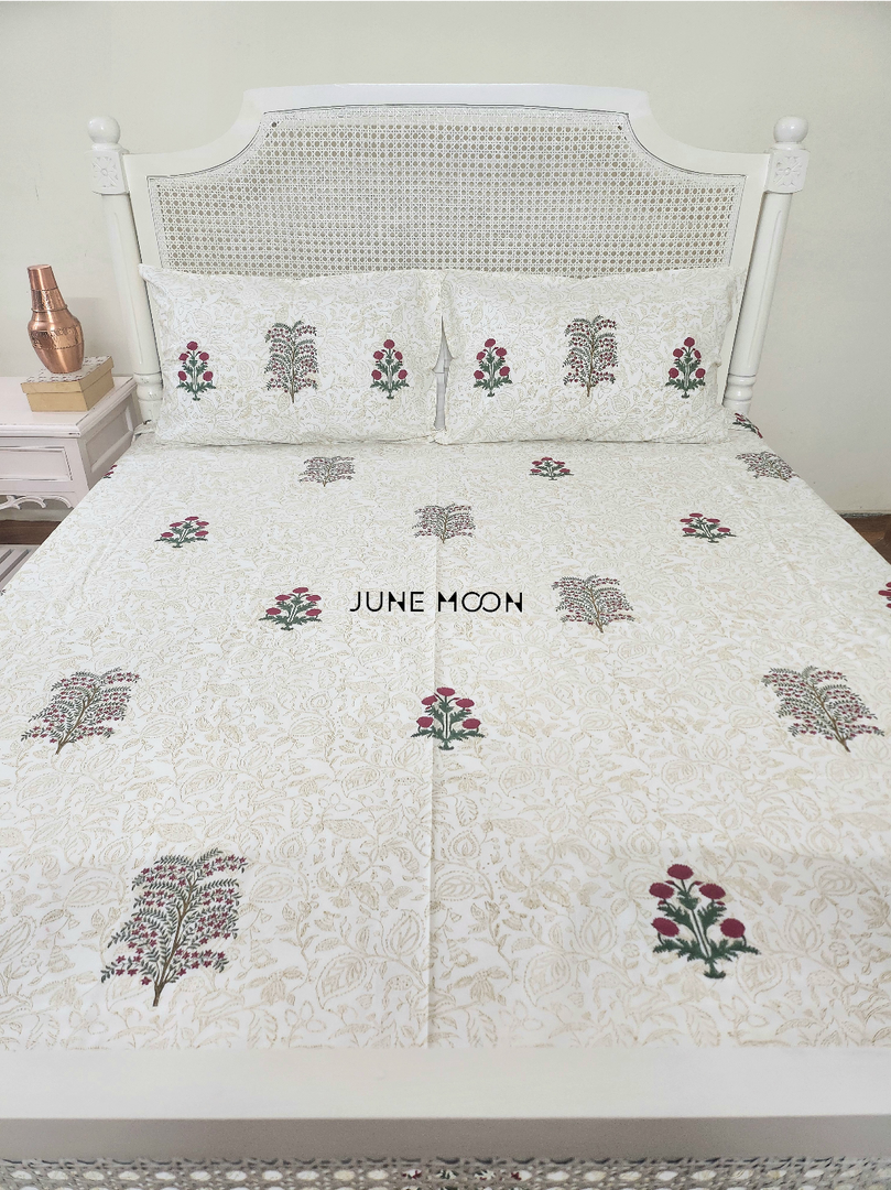 Gul Rang - Block Printed Bedsheet Set