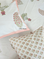 Load image into Gallery viewer, Cosy Coral - Block Printed Bedsheet Set
