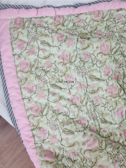 Orchid - Block Printed Muslin Quilt