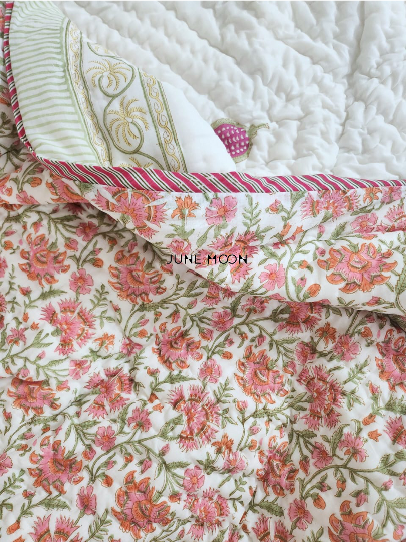 Golden Oak - Block Printed Muslin Quilt