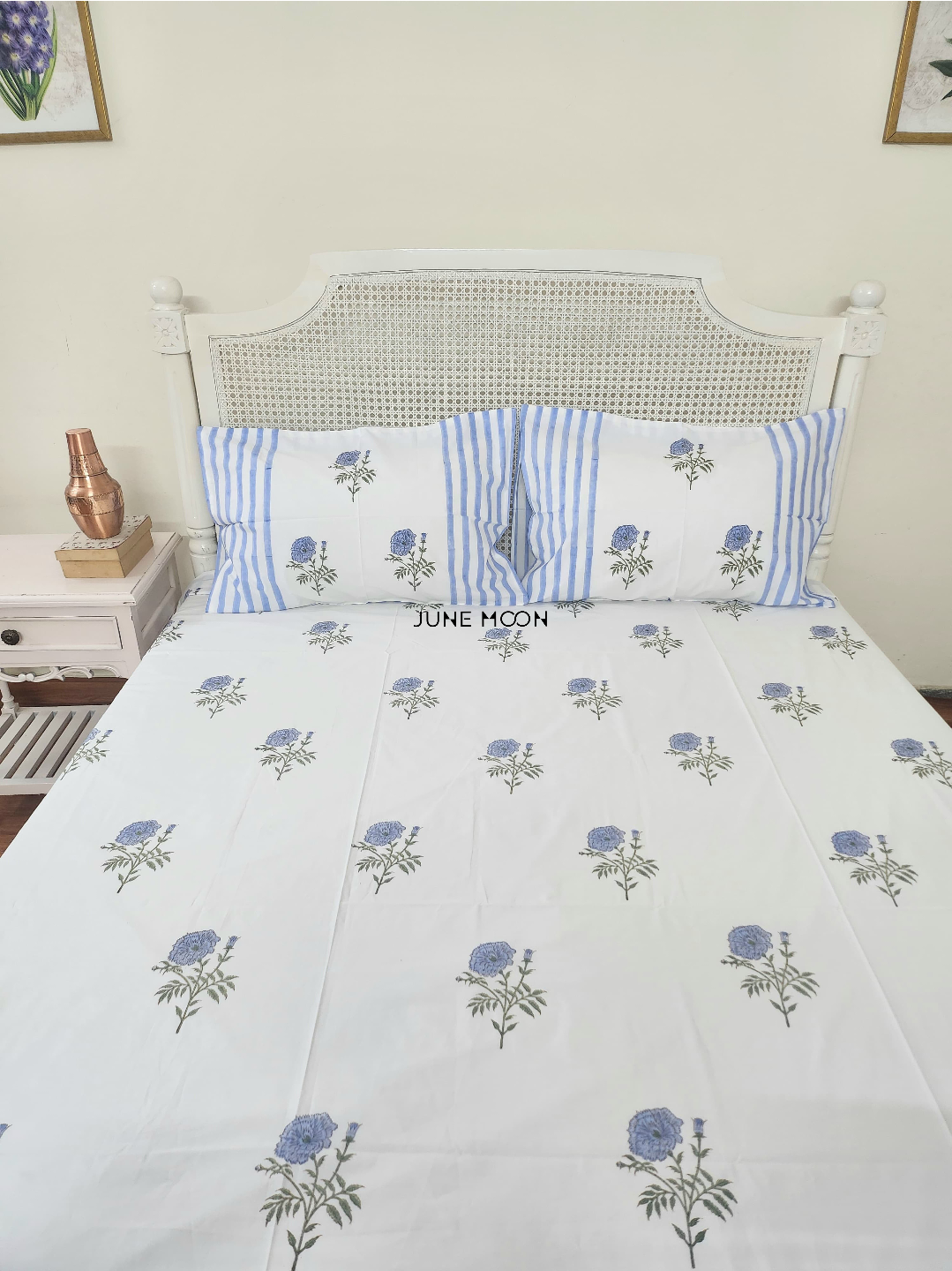 Dutch Evening - Block Printed Bedsheet Set