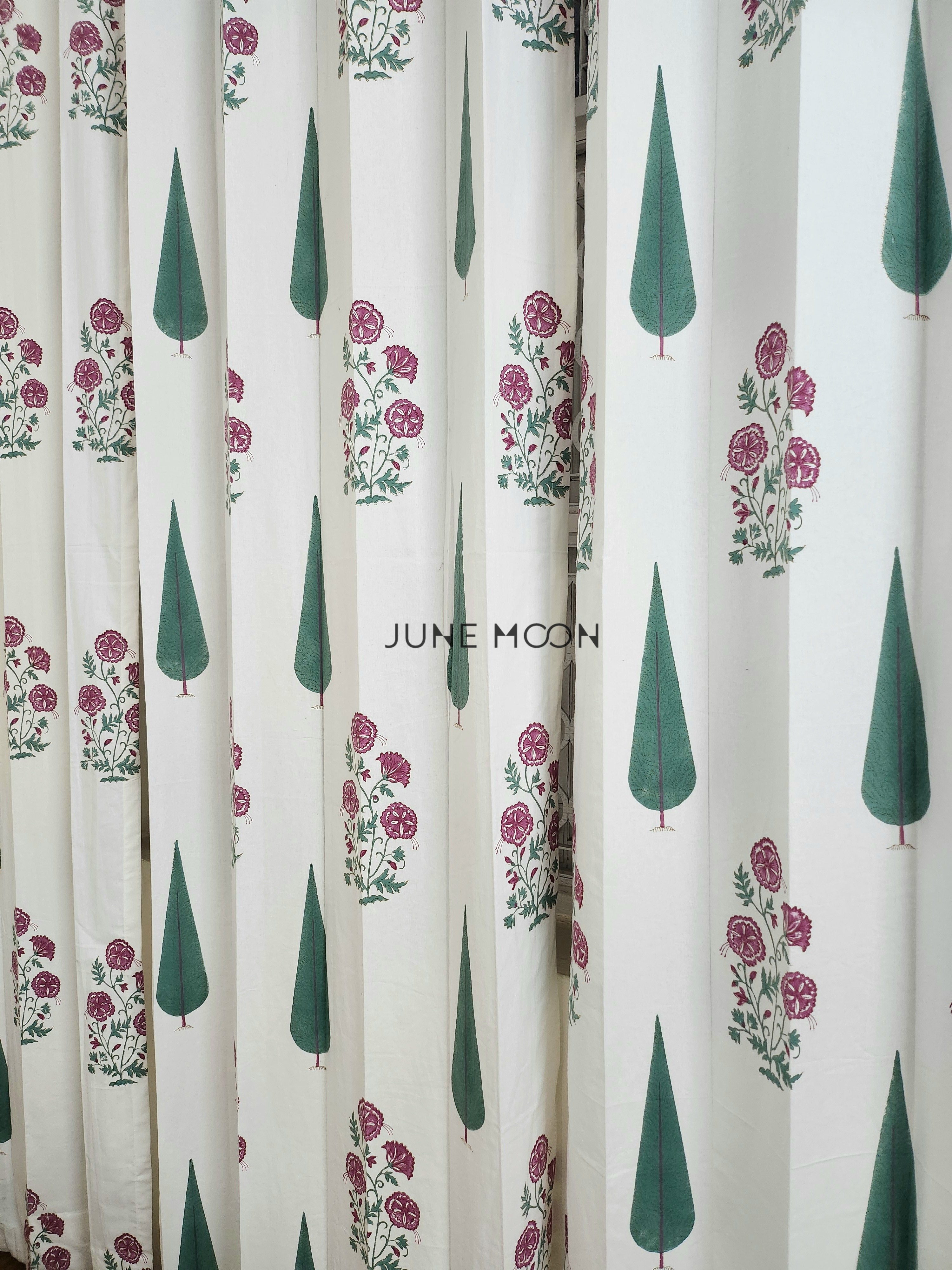 Rose Blush - Block Printed Curtains