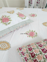 Load image into Gallery viewer, Gulab Mahal - Block Printed Bedsheet Set