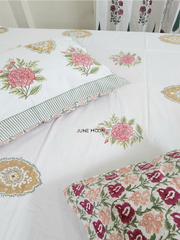 Gulab Mahal - Block Printed Bedsheet Set