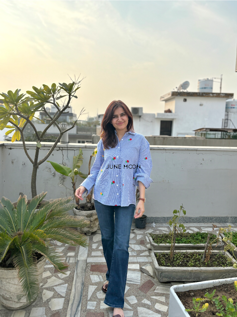 Dainty Drops - Loose Fit Embroidered Shirt