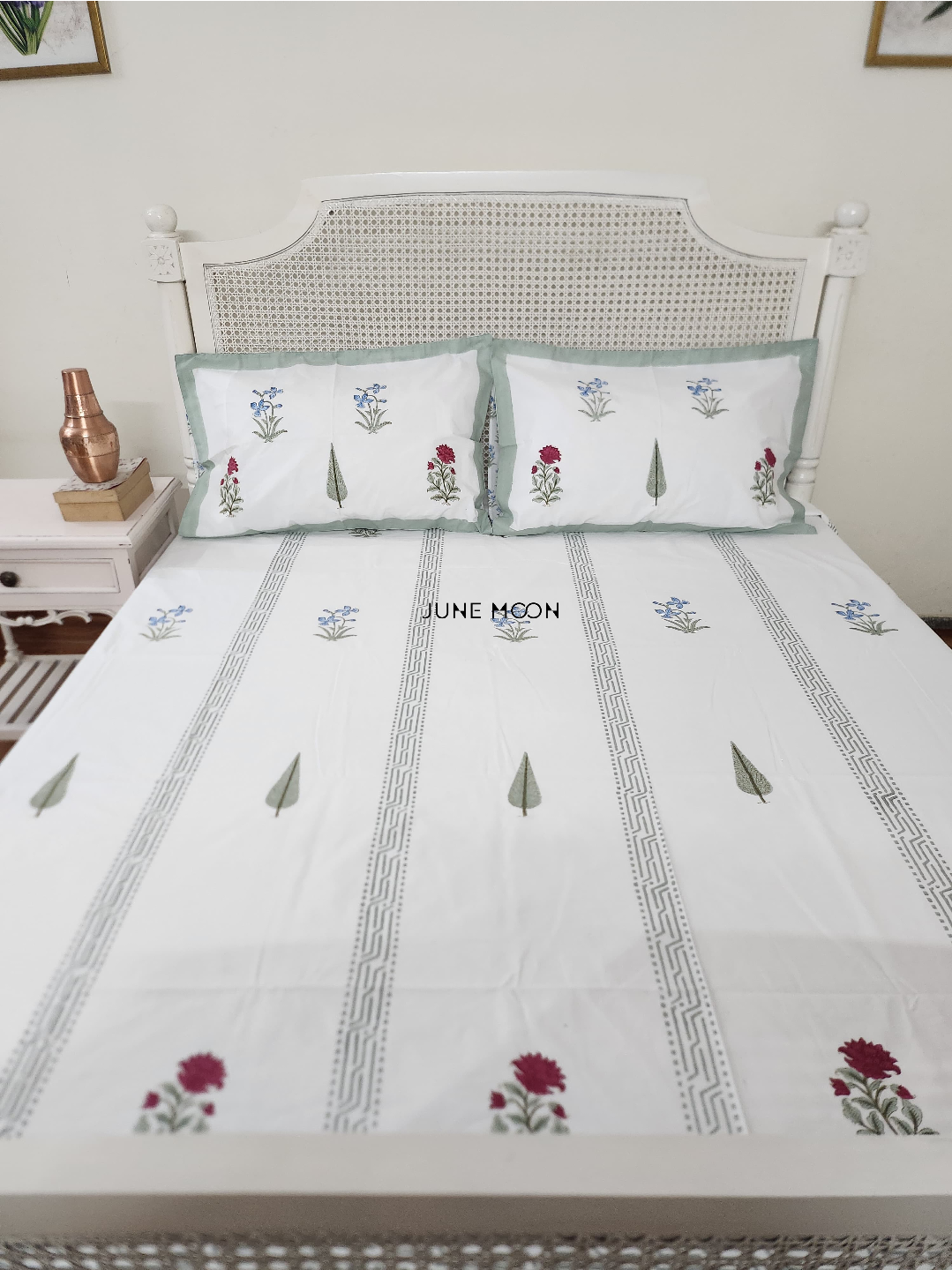 French Garden - Block Printed Bedsheet Set