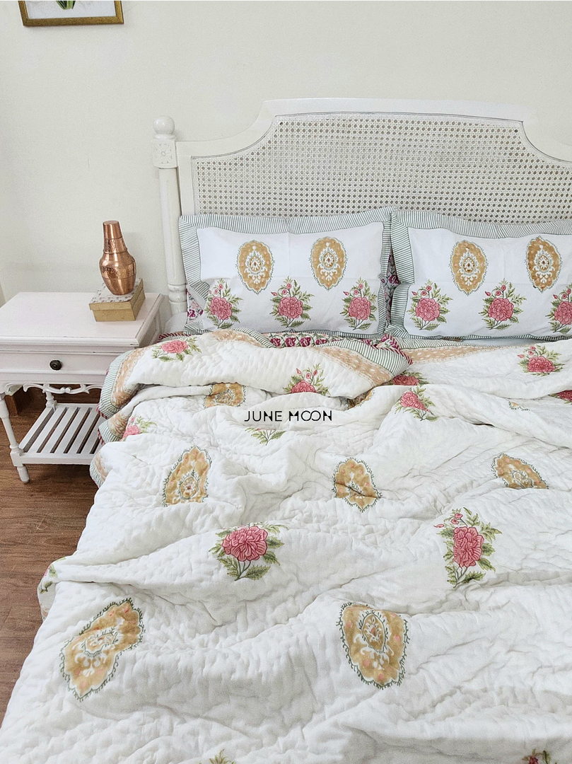 Gulab Mahal - Set of 2 Single Quilts