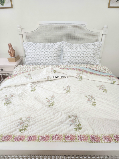 Darling Dainty - Block Printed Muslin Quilt