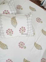 Load image into Gallery viewer, Gulmohar - Block Printed Bedsheet Set (Cream Base)