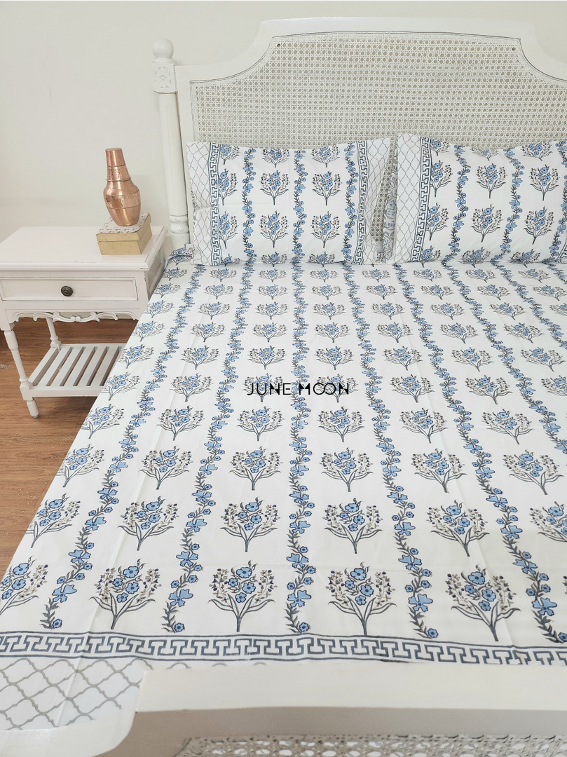 Neel - Block Printed Bedsheet Set