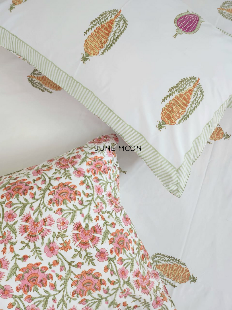 Golden Oak - Block Printed Bedsheet Set