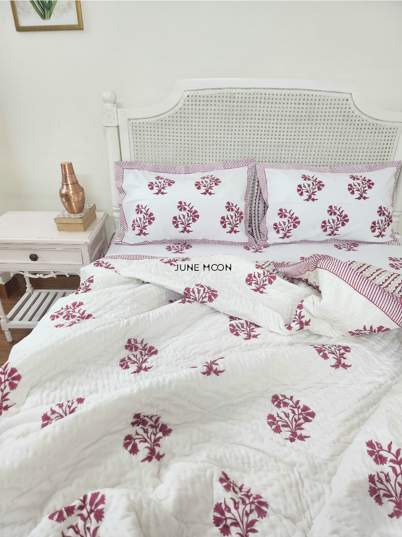 Berry Beautiful - Block Printed Muslin Quilt