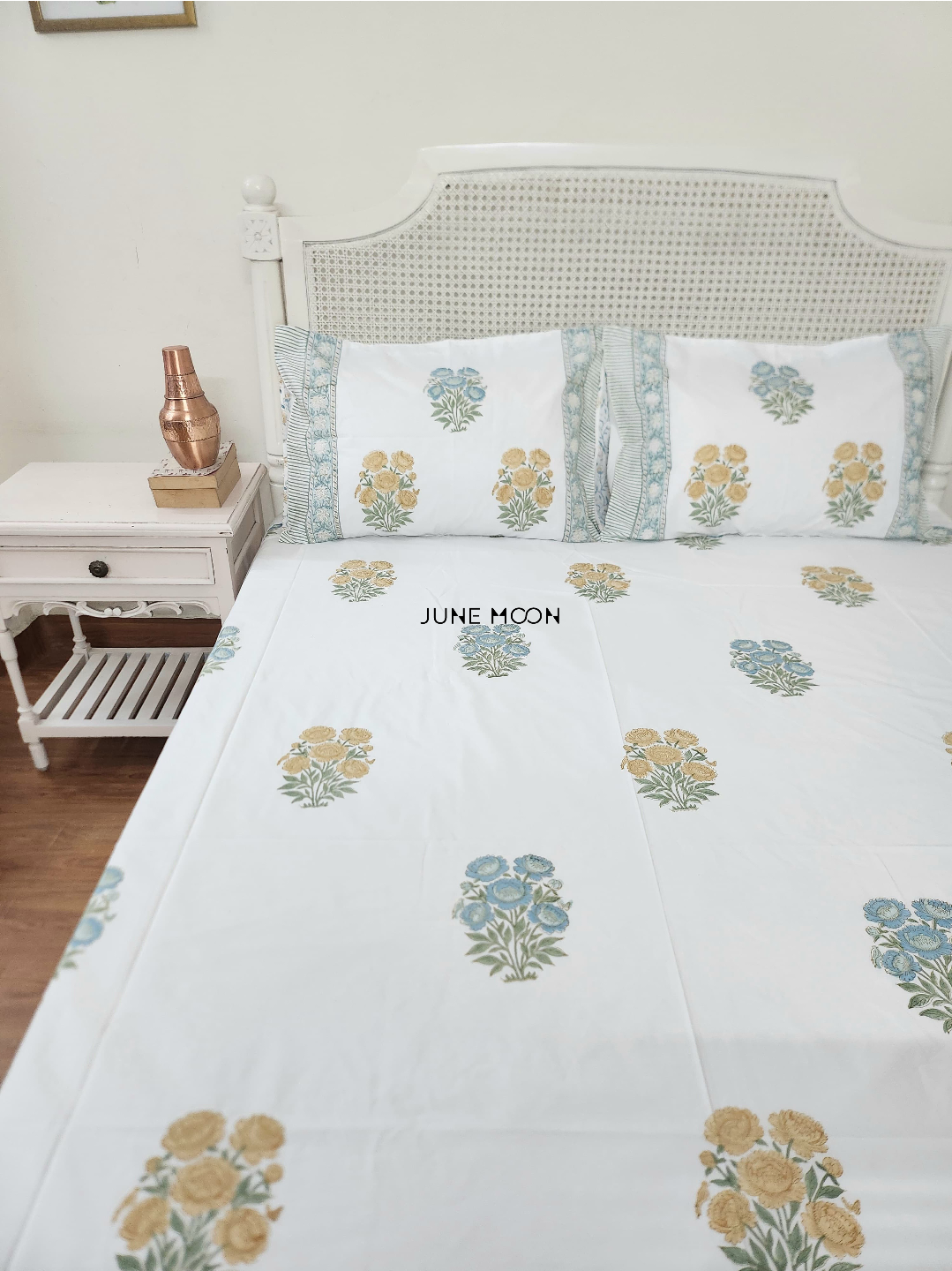 Vintage Whisper - Block Printed Bedsheet Set