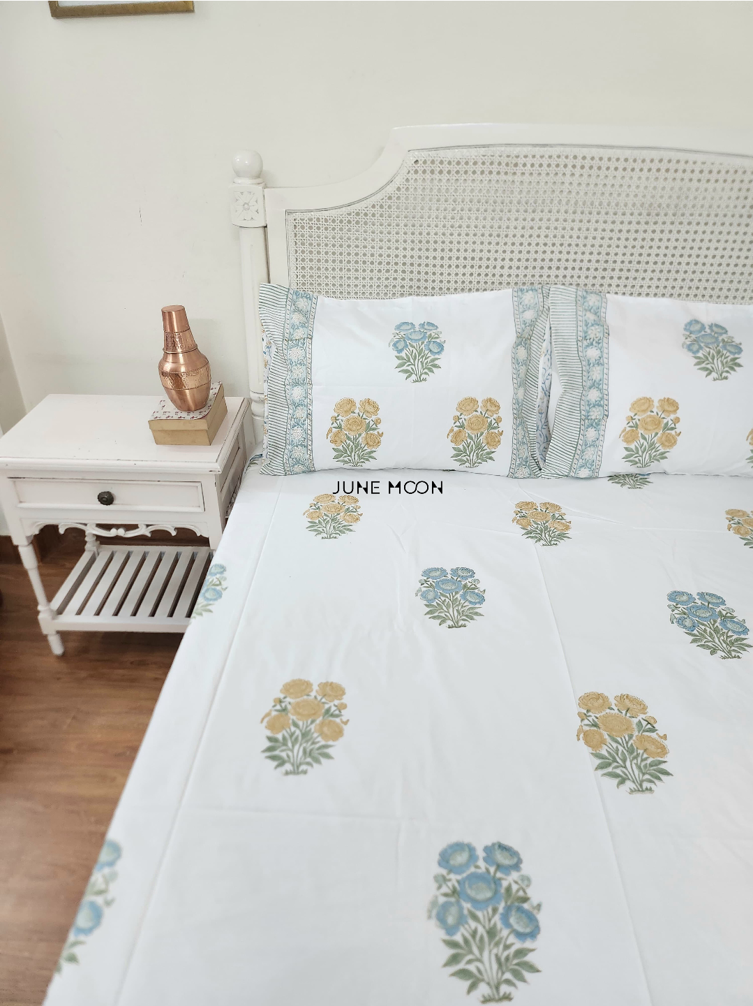 Vintage Whisper - Block Printed Bedsheet Set