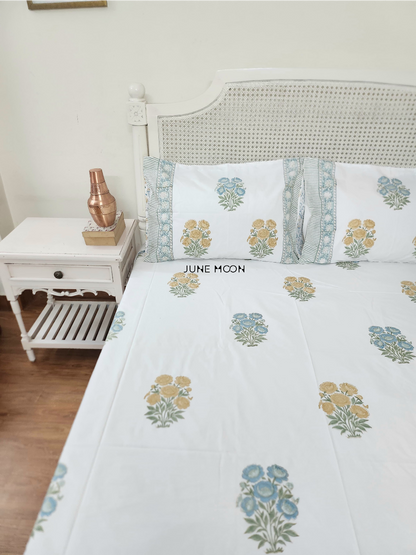 Vintage Whisper - Block Printed Bedsheet Set