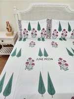 Load image into Gallery viewer, Rose Blush - Block Printed Bedsheet Set
