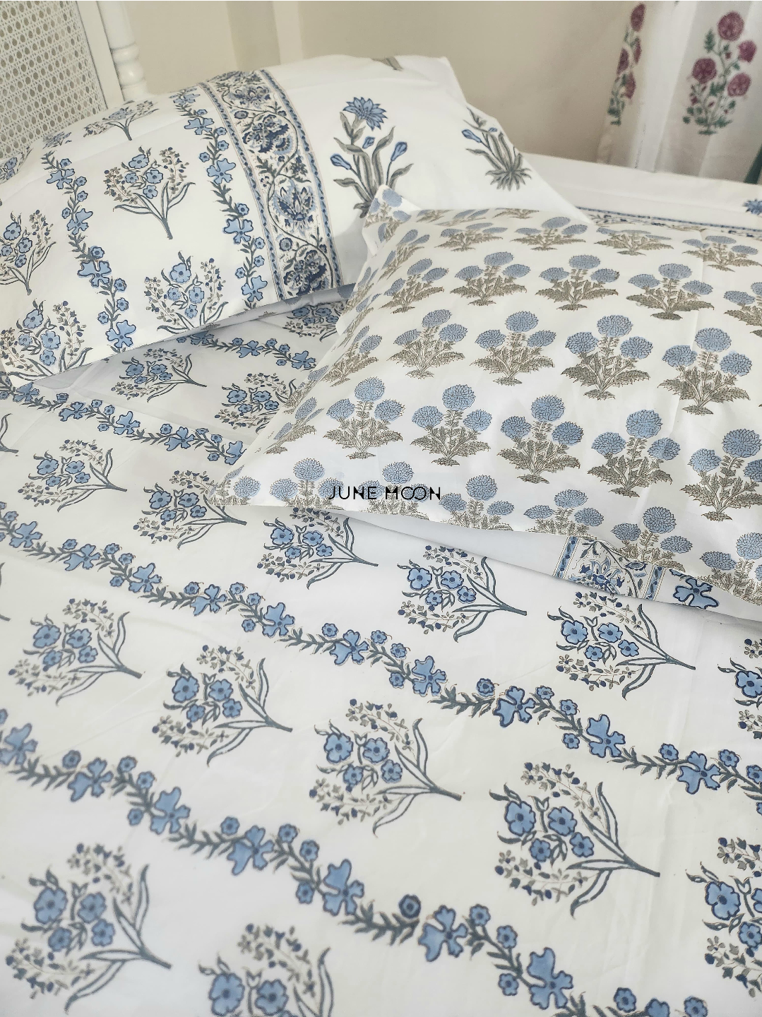 Oh I Sea - Block Printed Bedsheet Set