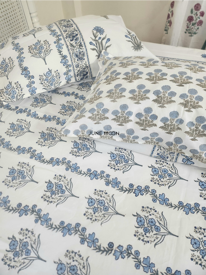 Oh I Sea - Block Printed Bedsheet Set