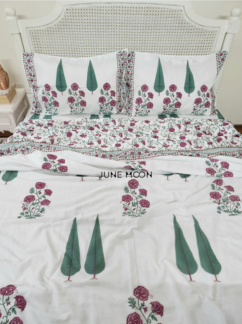 Rose Blush - Block Printed Muslin Dohar