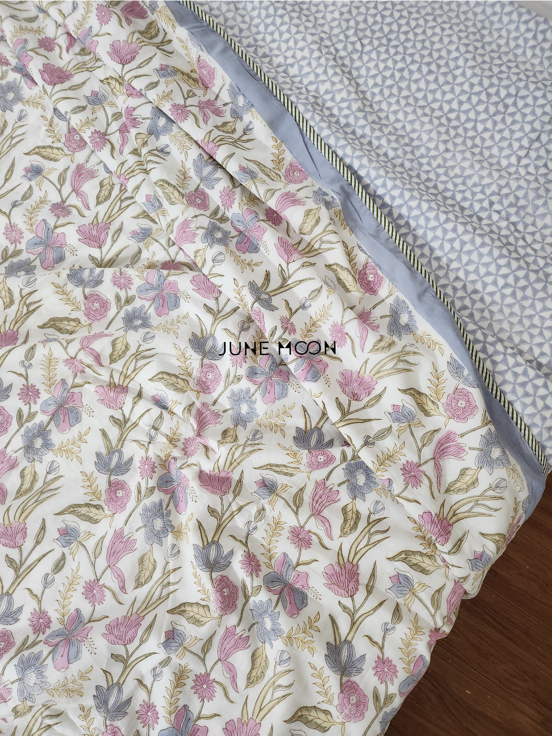 Lavendelle - Block Printed Muslin Dohar