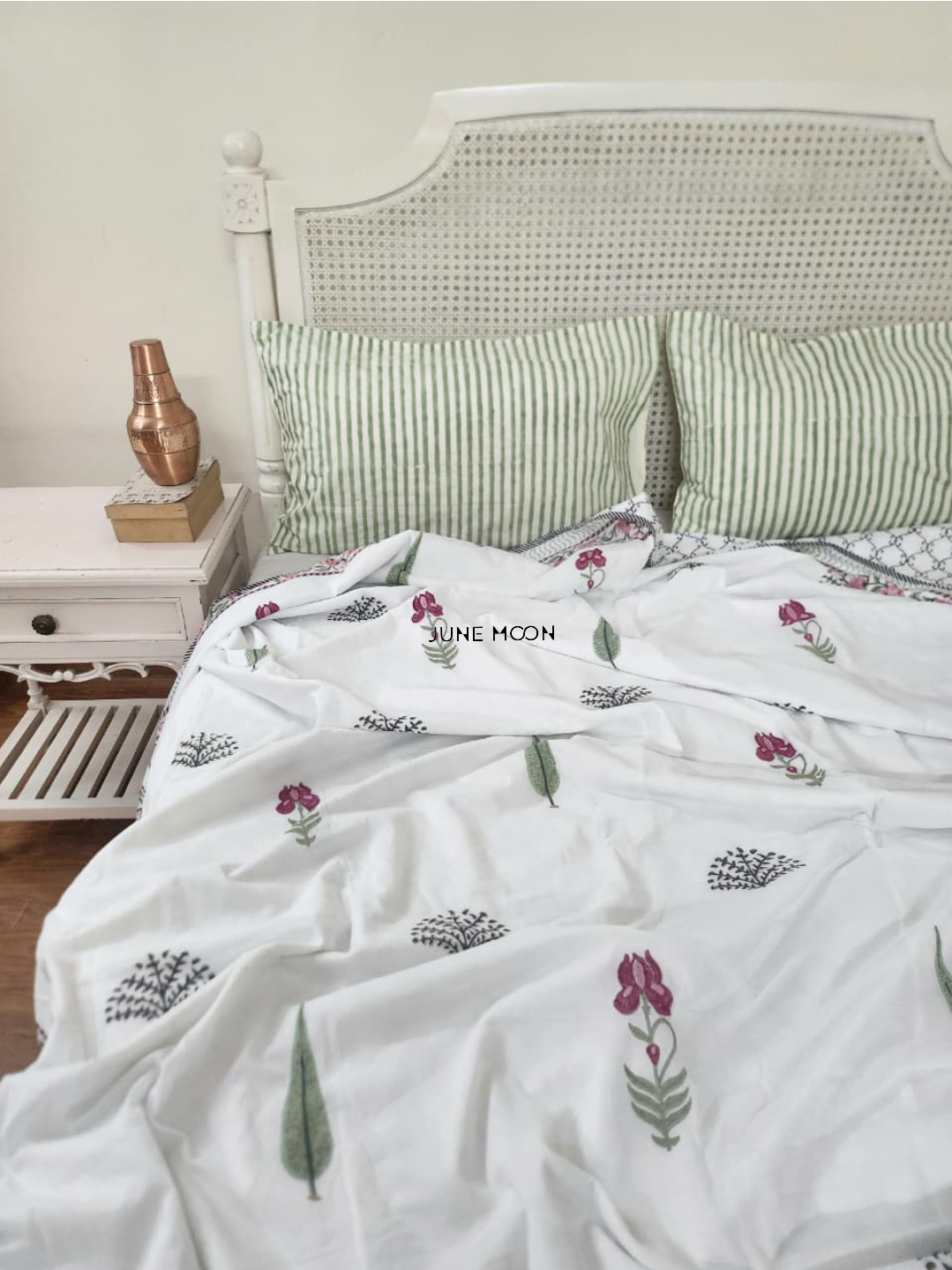 Hued Petals - Block Printed Muslin Dohar