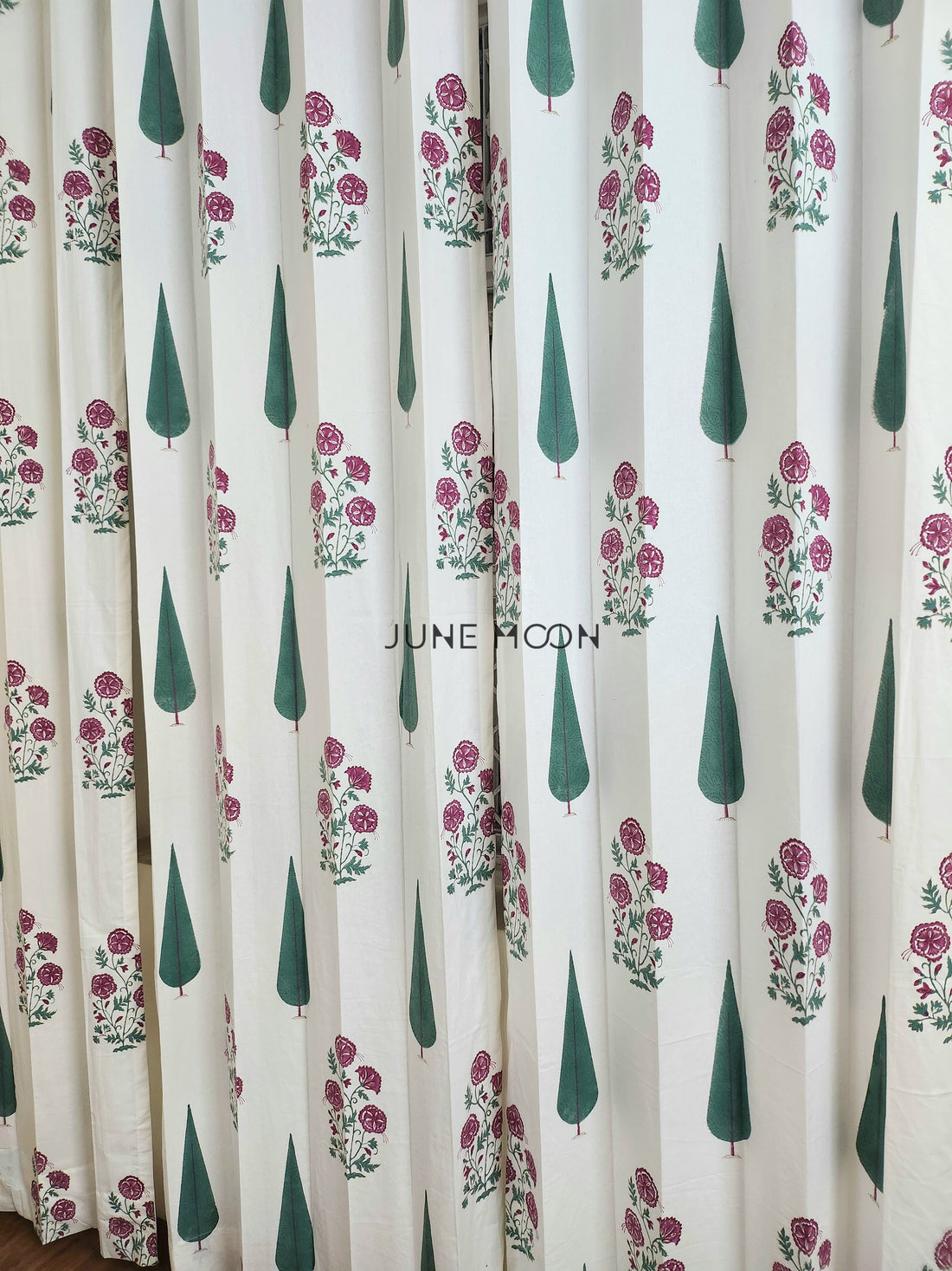 Rose Blush - Block Printed Curtains