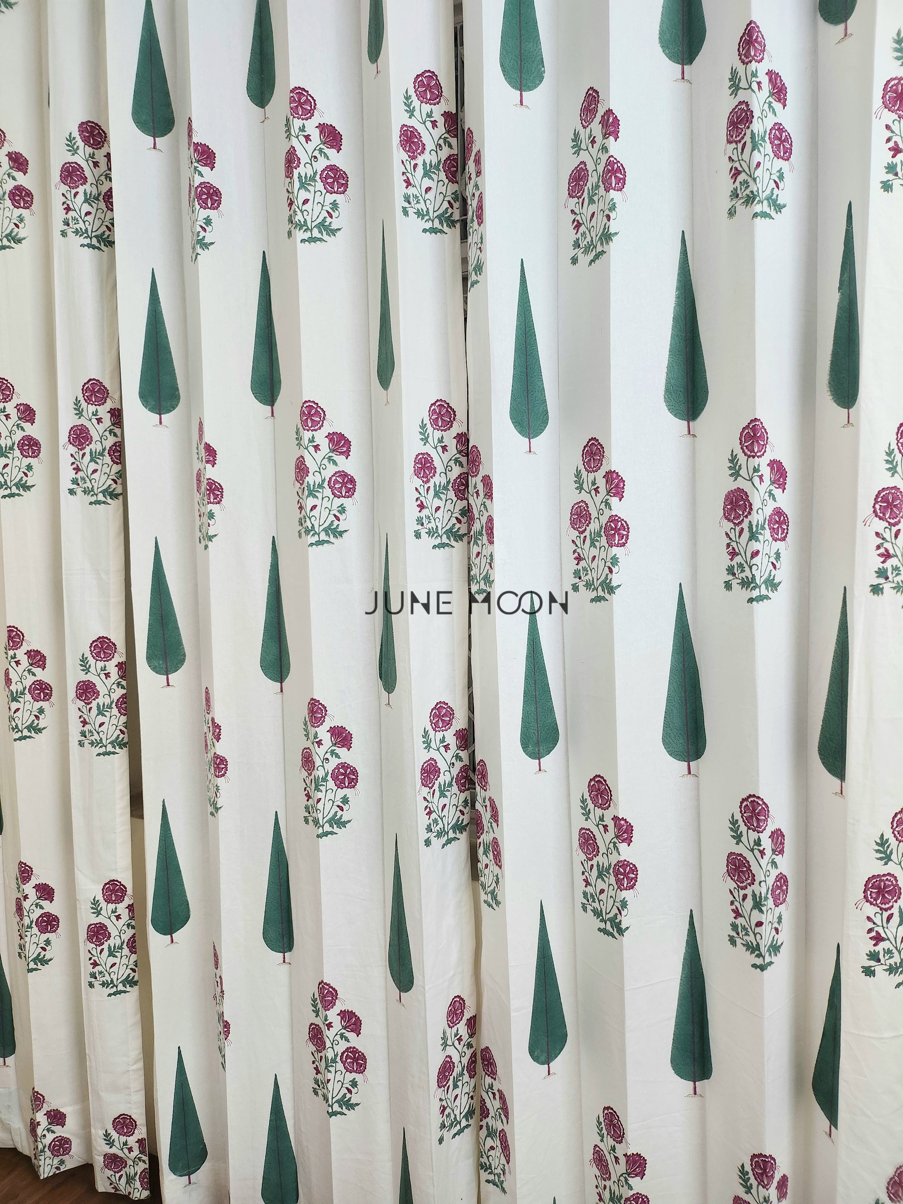 Rose Blush - Block Printed Curtains