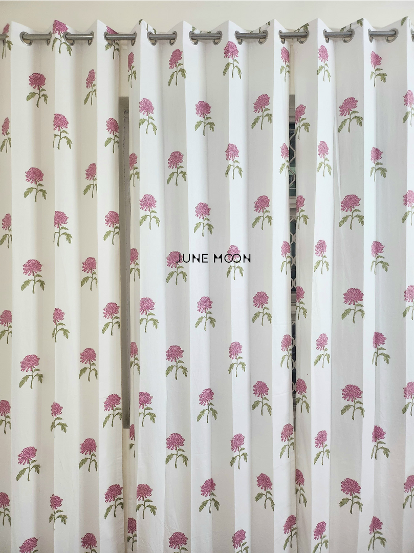 Lady Lilac - Block Printed Curtains