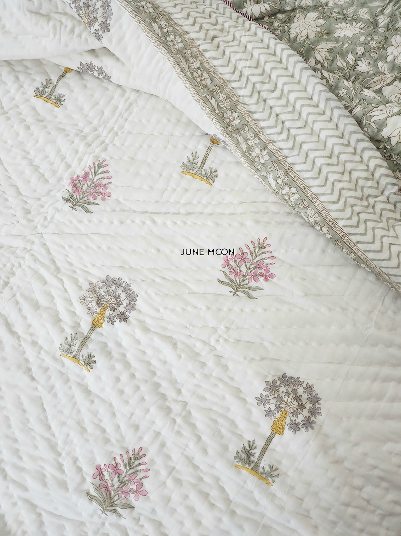 Elle & Rose - Block Printed Muslin Quilt