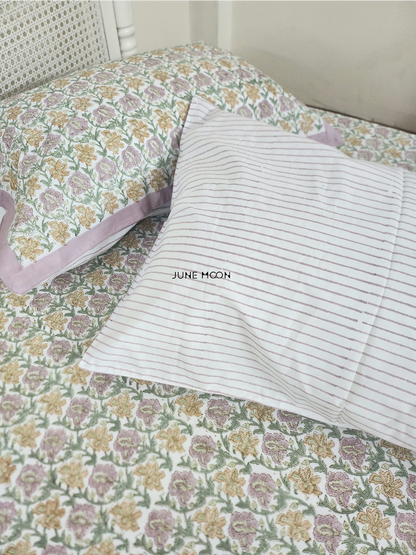 Lavendelle - Block Printed Bedsheet Set