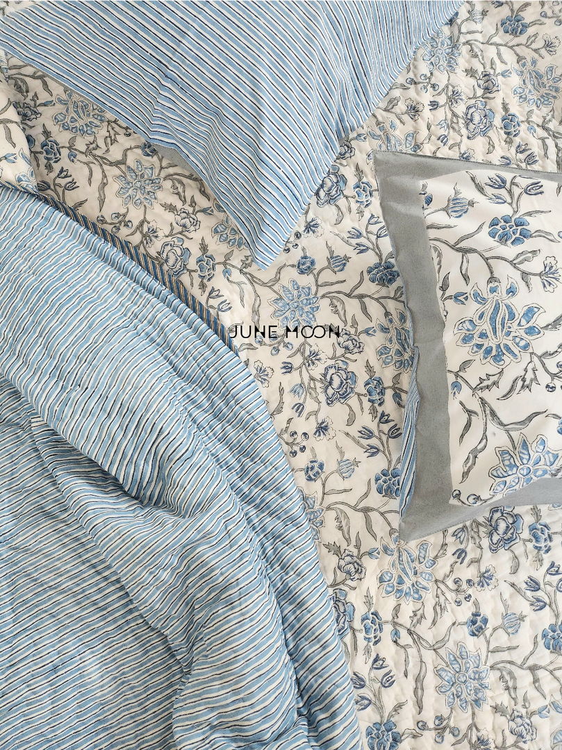 Nehar - Block Printed Muslin Quilt