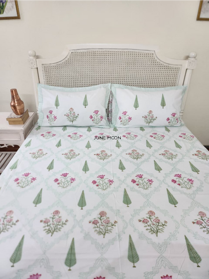 Firdaus - Block Printed Bedsheet Set