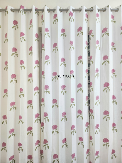 Lady Lilac - Block Printed Curtains