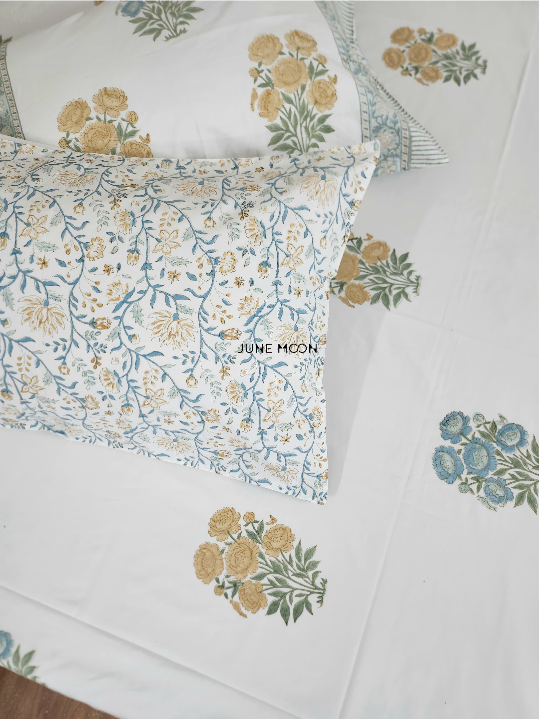 Vintage Whisper - Block Printed Bedsheet Set