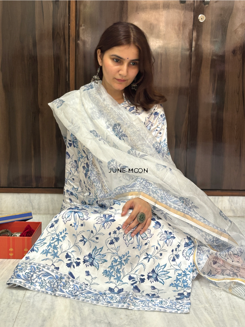 Chaandni - Block Printed Suit Set (Kurta, Pants & Dupatta)