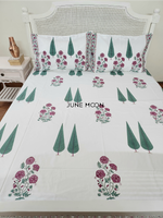 Load image into Gallery viewer, Rose Blush - Block Printed Bedsheet Set
