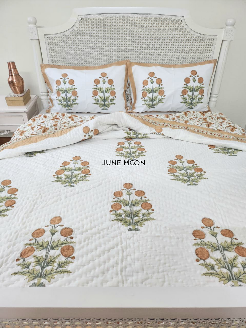 Rhythm of Earth - Block Printed Muslin Quilt