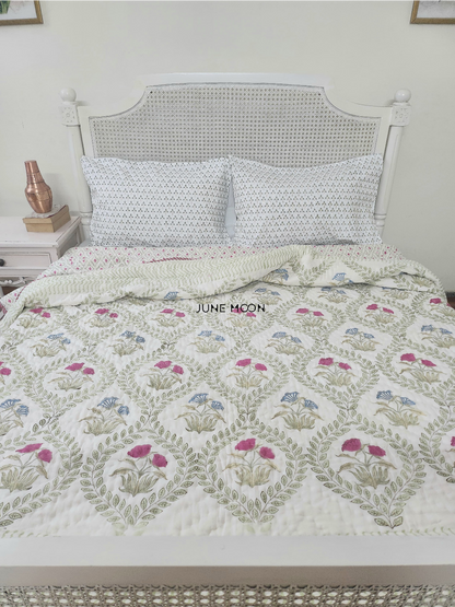 Indian Palette - Block Printed Muslin Quilt