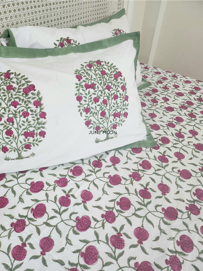 Garden Of Enchantment - Block Printed Bedsheet Set
