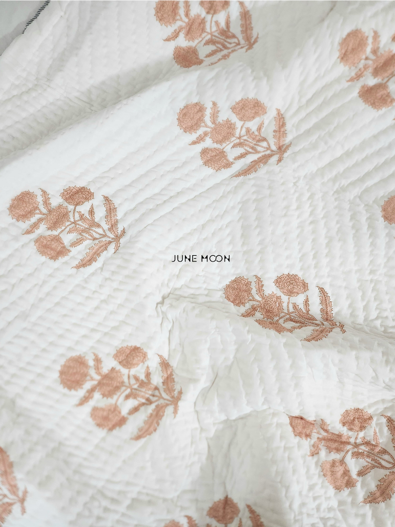 Garden To Earth - Block Printed Muslin Quilt