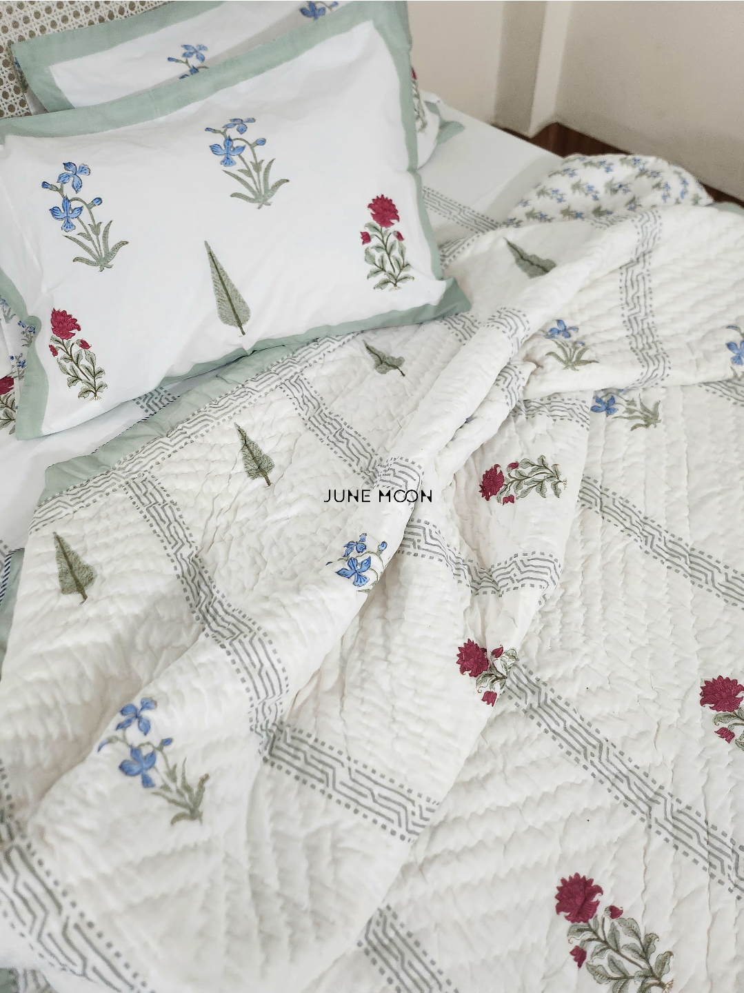 French Garden - Block Printed Muslin Quilt