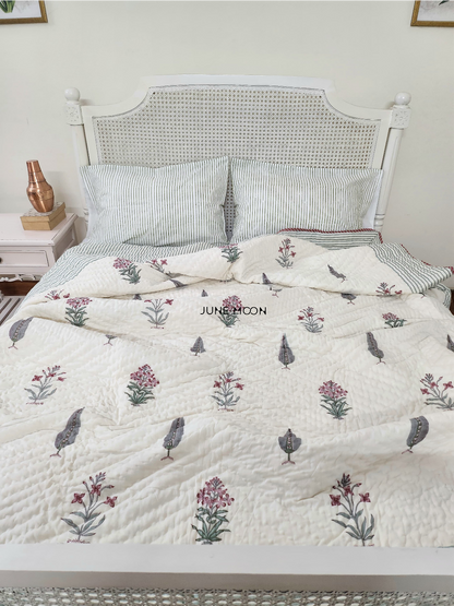 Surmai - Block Printed Muslin Quilt