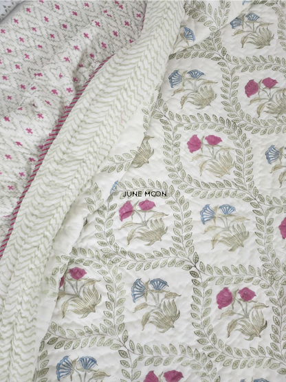 Indian Palette - Block Printed Muslin Quilt