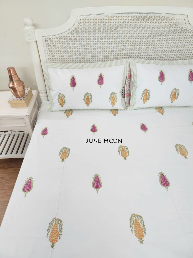 Golden Oak - Block Printed Bedsheet Set