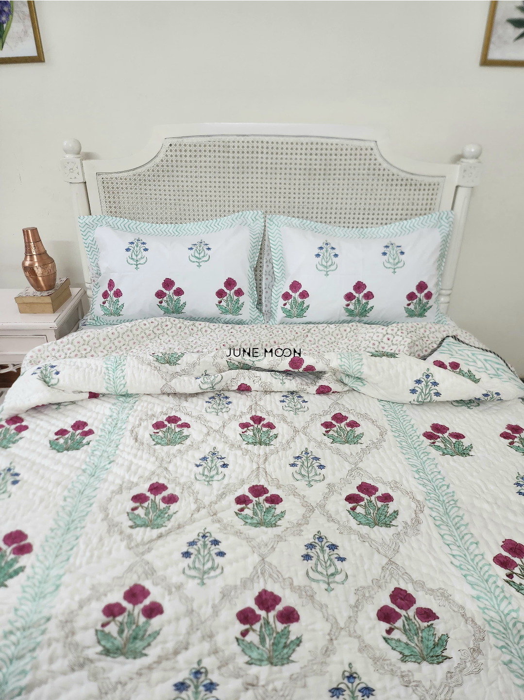 Roseate - Block Printed Muslin Quilt