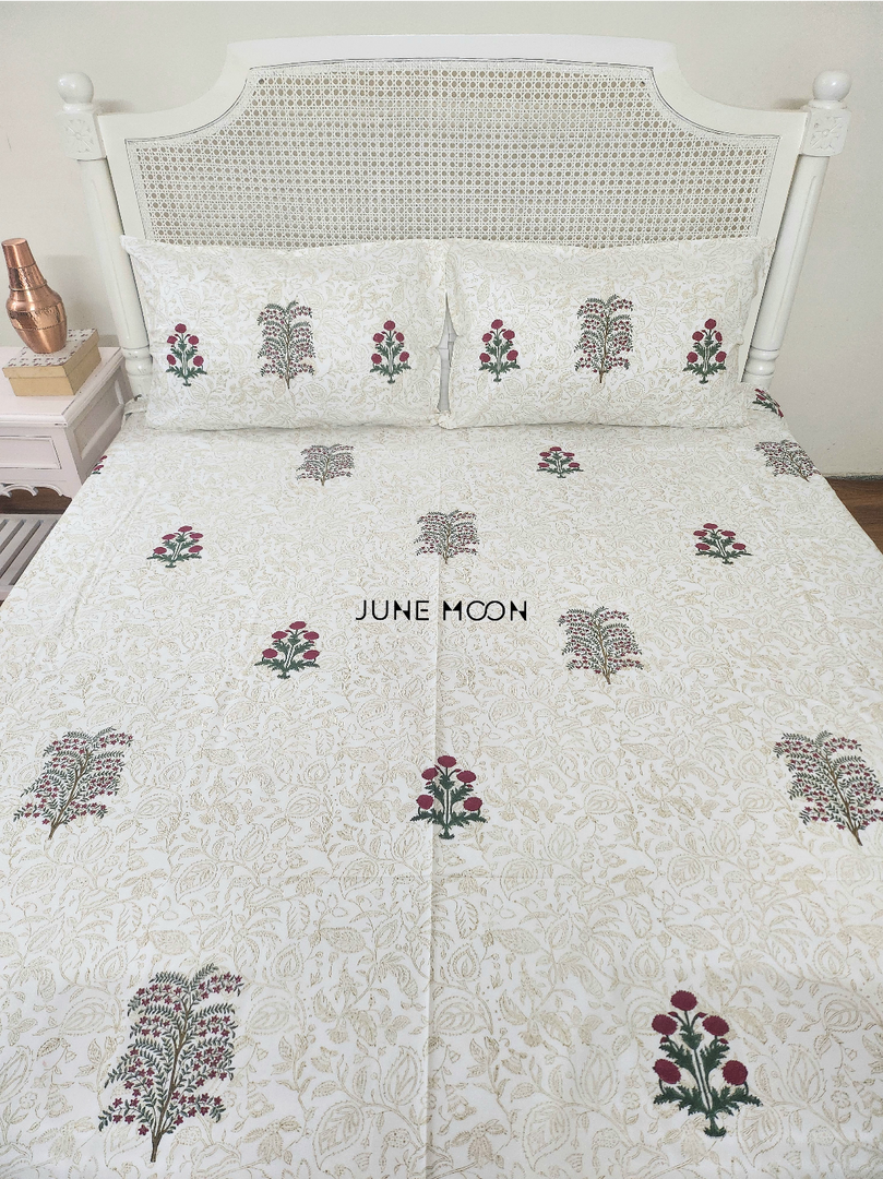 Gul Rang - Block Printed Bedsheet Set