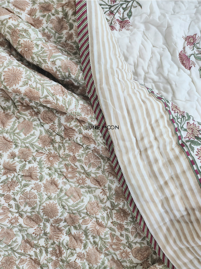 Ghazal - Block Printed Muslin Quilt