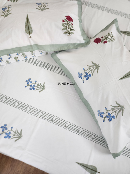 French Garden - Block Printed Bedsheet Set